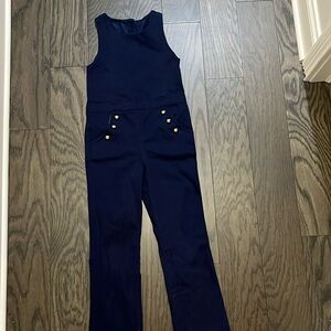 Janie and Jack long romper. Navy size 8.